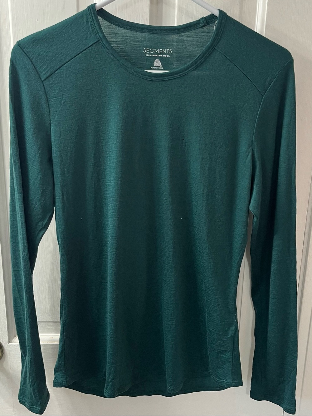 Seg'ments 100% Merino Wool Women’s Long-Sleeve Base Layer Top in Teal. Size Smal